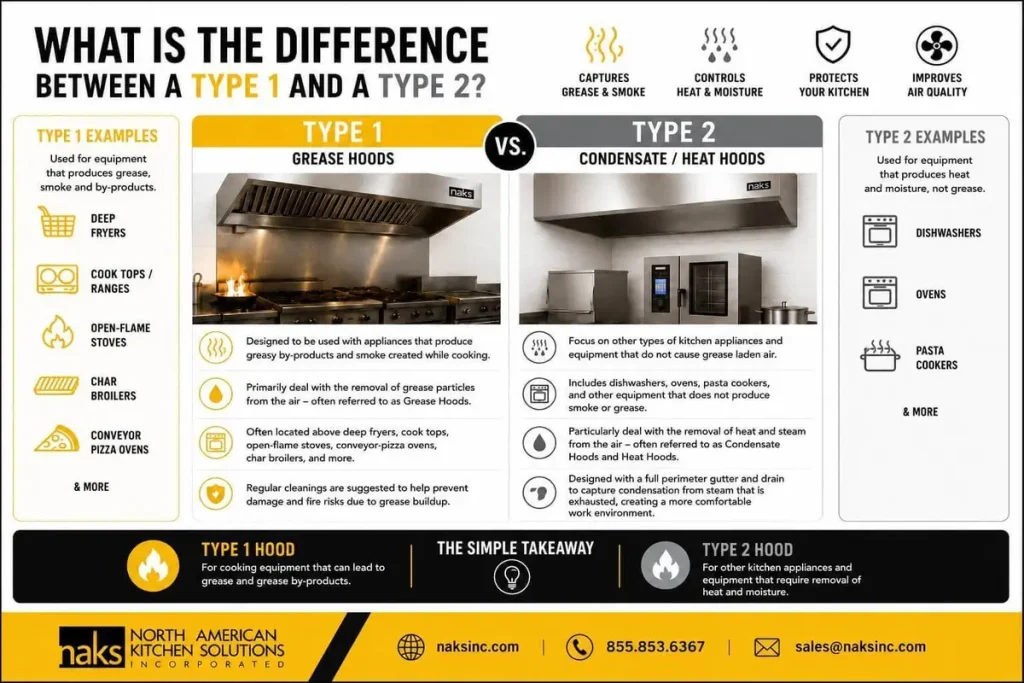 Type 1 vs. Type 2 hoods